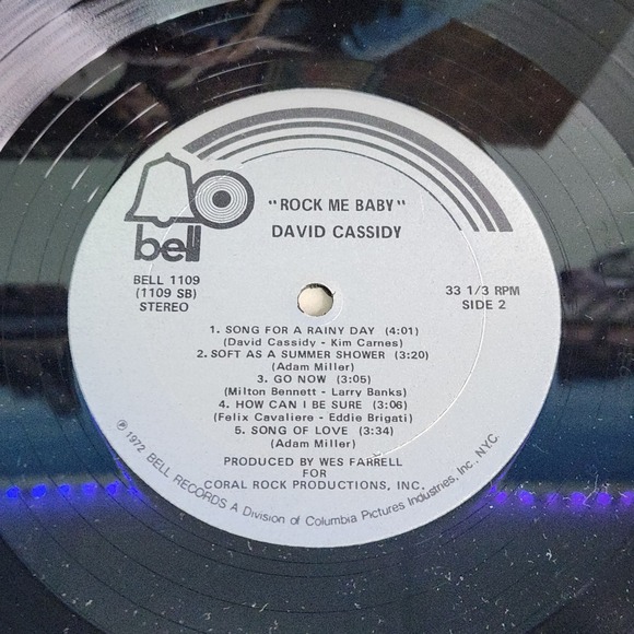 David Cassidy Rock Me Baby Vinyl Record‎ Album Bell 1109 1972 Vintage - Picture 3 of 5